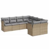 Maison Chic Seti vrtnega pohištva - Vrtna garnitura - Vrtni pohištvo set 8-delna z blazinami bež poli ratan, (21801279) | Shoptok.si