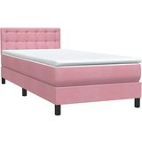 Box Spring krevet s madracem ružičasti 90x210 cm samt | shoptok.hr