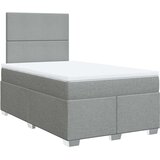 vidaXL Boxspring postelja z vzmetnico svetlo siva 120x190 cm blago | Shoptok.si