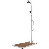 vidaXL vrtni tuš z rjavim podstavkom 220 cm aluminij Cene