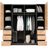 CARRYHOME OMARA ZA OBLAČILA, barve grafita, hrast artisan | Shoptok.si
