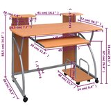  Stol za računalo smeđi 110 x 52 x 88,5 cm od konstruiranog drva | Eponuda.ba