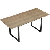  Razvlačivi blagovaonski stol za 6-8 osoba 140-180 cm pravokutni kuhinjski stol s čeličnom bazom prirodno drvo + crna | shoptok.hr