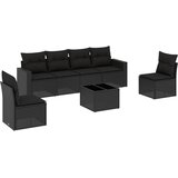  7-dijelni set vrtnih sofa od poliratana s jastucima crni | shoptok.hr