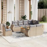  9-dijelni set vrtnih sofa s jastucima bež od poliratana | shoptok.hr