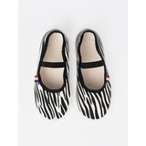 Shelvt Black and white lightweight slip-on sneakers with a zebra motif | Shoptok.si