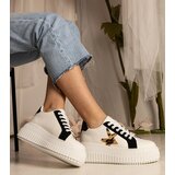 Gemre White and black sneakers decorated with glitter and a star Taleda | shoptok.hr