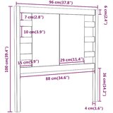  Uzglavlje smeđa boja meda 96 x 4 x 100 cm od masivne borovine | Eponuda.com