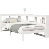  Knjižna postelja brez vzmetnice bela 75x190 cm trdna borovina | Shoptok.si