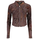 Desigual Bucarest ženski pulover s patentnim zatvaračem smeđi Cijene