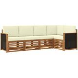  Sekcijska garnitura s jastukom 4 pcs Prirodna i krem | shoptok.hr