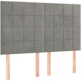  s oprugama i madracem svjetlosivi 140x190 cm baršunasti | shoptok.hr