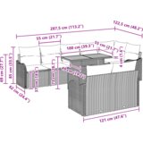 vidaXL set vrtnog kauča od 9 dijelova s jastučićima Crni Poly rattan Akacija, 2-sjedalni vrtni kauč s jastučićima Crni Poly rattan | shoptok.hr
