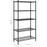 Police za odlaganje s 5 razina 90 x 35 x 180 cm crne 250 kg | shoptok.hr