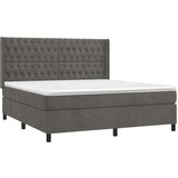  Box spring s madracem LED tamnosivi 160x200 cm baršun | shoptok.hr