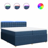 vidaXL Box spring postelja z vzmetnico modra 200x200 cm blago, (21308223) Cene