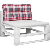  Jastuk za palete crveni karirani 80 x 40 x 12 cm od tkanine | shoptok.hr