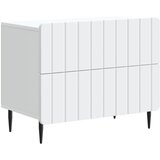 vidaXL Nočna omarica Bela 62 x 34,5 x 49,5 cm Inženirski les, (5000298697) | Shoptok.si