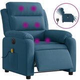 Maison Chic Električni masažni naslanjač - Relax naslanjač moder žamet, (22061647) | Shoptok.si