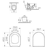 Vitra 7062-003-6288 Integra viseča brezrobna WC školjka z WC desko s počasnim zapiranjem | Shoptok.si