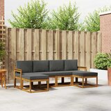  Set vanjskih sofa 6 kom. Prirodna i antracit Smeđa 249 x 122,5 x 73 cm | Shoptok.si