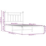  Metalni okvir za krevet s uzglavljem bijeli 90x200 cm | Eponuda.com