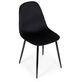 ModernHome Set od 4 baršunaste stolice za blagovaonicu i dnevni boravak - crne | shoptok.hr