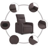  Naslonjač na podizanje tamnosmeđi od tkanine | shoptok.hr