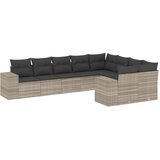  9-dijelni set vrtnih sofa od poliratana s jastucima svjetlosivi | shoptok.hr