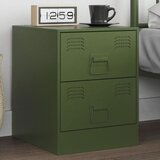 The Living Store Nočna omarica zelena 34,5x39x44 cm jeklo - Nočna Omarica, (21568389) | Shoptok.si