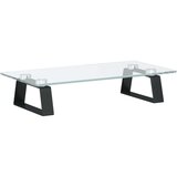 vidaXL Stalak za monitor crni 40x20x8 cm kaljeno staklo i metal | shoptok.hr
