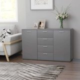  Komoda siva 120 x 35 5 x 75 cm od konstruiranog drva Cijene