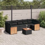  8-dijelni set vrtnih sofa od poliratana s jastucima crni | shoptok.hr