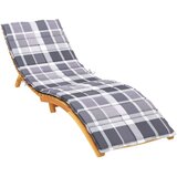  Jastuk za ležaljku sivi karirani 200 x 60 x 3 cm tkanina Oxford | shoptok.hr
