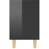  Noćni ormarić s nogama od masivnog drva sjajni crni 40x30x50 cm | shoptok.hr