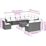  11-dijelni set vrtnih sofa od poliratana s jastucima crni | shoptok.hr