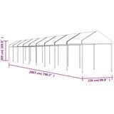 vidaXL Paviljon s streho bel 20,07x2,28x2,69 m polietilen | Shoptok.si