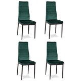  Set od 4 stolice s oblikovanim naslonom od zelenog baršuna | shoptok.hr