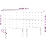  LED posteljno vzglavje temno rjavo 180x5x118/128 cm blago, (20952009) | Shoptok.si