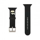 Karl Lagerfeld Silikonski pašček za uro KLAWLSLKK za Apple Watch 42 / 44 mm / 45 - Karls Head črn Cene