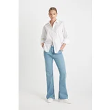 Defacto Slim Flare High Waist Cutaway Long Jean Trousers