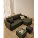 Kave Home Tamno zelena sklopiva kutna garnitura od šenila (s desnim kutom/s ležaljkom) Laira – | shoptok.hr