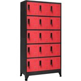 vidaXL Omara s ključavnico antracitna in rdeča 90x40x180 cm jeklo | Shoptok.si