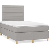  Box spring postelja z vzmetnico svetlo siva 120x200 cm blago, (20930345) | Shoptok.si