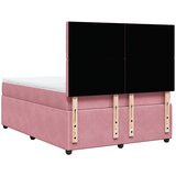  Krevet s oprugama i madracem ružičasti 140x190 cm baršunasti | shoptok.hr