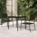 vidaXL Vrtni blagovaonski stol crni 80 x 80 x 74 cm od čelika i stakla | shoptok.hr