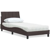  Postelja z vzmetnico temno rjava 90x200 cm blago, (21792000) | Shoptok.si
