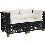  Kutne vrtne sofe s jastucima 2 kom crne od poliratana | shoptok.hr