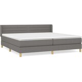  Box spring postelja z vzmetnico temno siva 200x200 cm blago, (20899343) | Shoptok.si