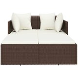 LEŽAJ za sunčanje s jastucima smeđi 182 x 118 x 63 cm poliratan | shoptok.hr